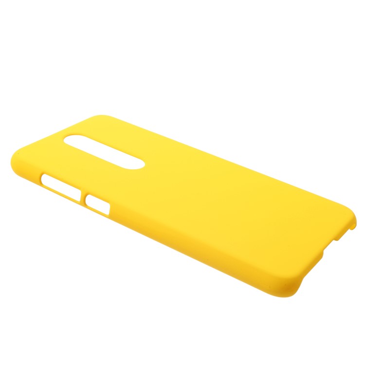 Rubberized PC Mobile Phone Cover for Nokia 5.1 Plus / X5 - Yellow-2