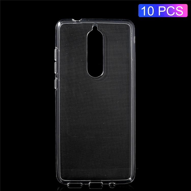 10Pcs/Set Clear Soft TPU Mobile Phone Cases with Non-slip Inner for Nokia 5.1-1