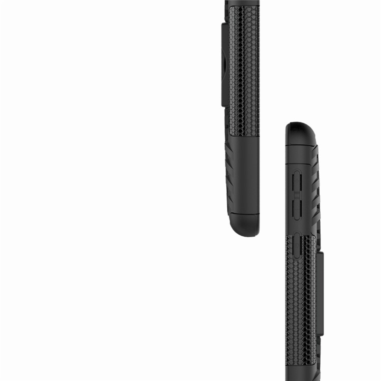 Anti-slip PC + TPU Hybrid Case with Kickstand for Nokia 2 - Black-10
