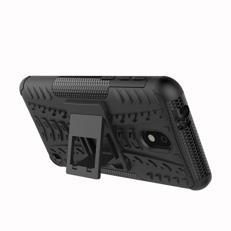 Anti-slip PC + TPU Hybrid Case with Kickstand for Nokia 2 - Black-5