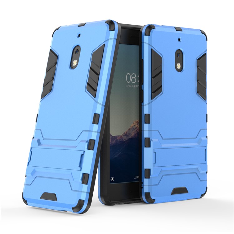 Cool Guard Plastic TPU Hybrid Cover with Kickstand for Nokia 2.1 - Baby Blue-1