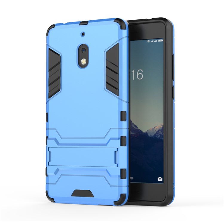 Cool Guard Plastic TPU Hybrid Cover with Kickstand for Nokia 2.1 - Baby Blue-2