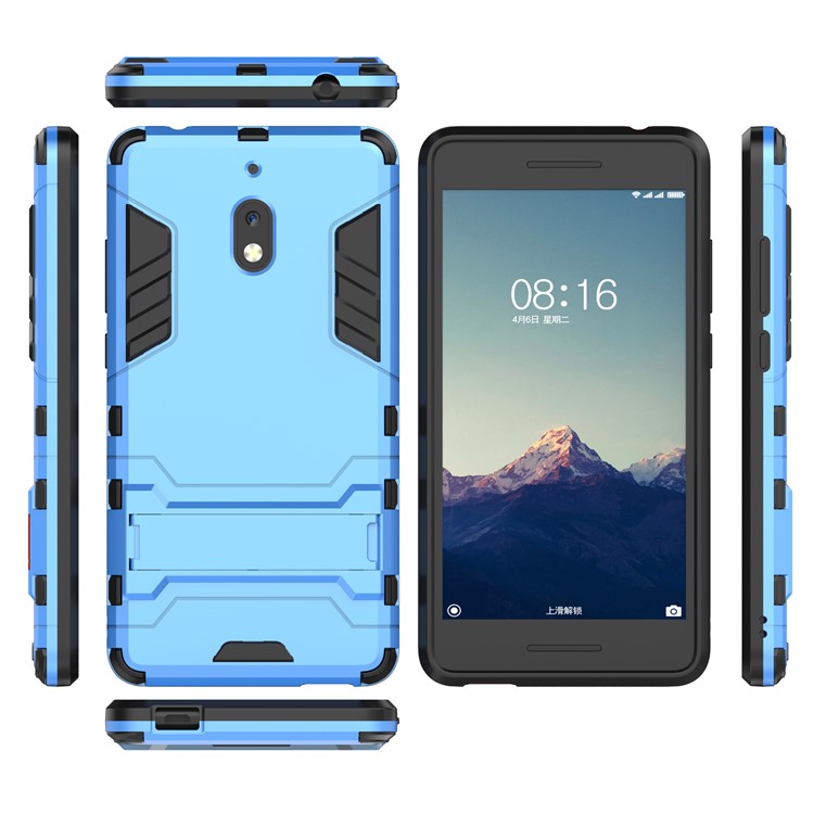 Cool Guard Plastic TPU Hybrid Cover with Kickstand for Nokia 2.1 - Baby Blue-3