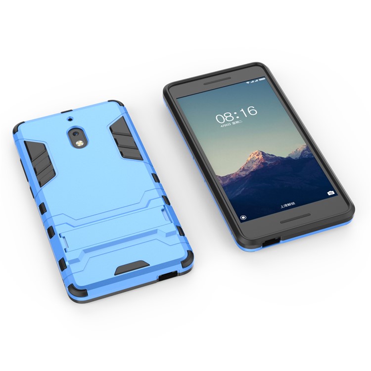 Cool Guard Plastic TPU Hybrid Cover with Kickstand for Nokia 2.1 - Baby Blue-4