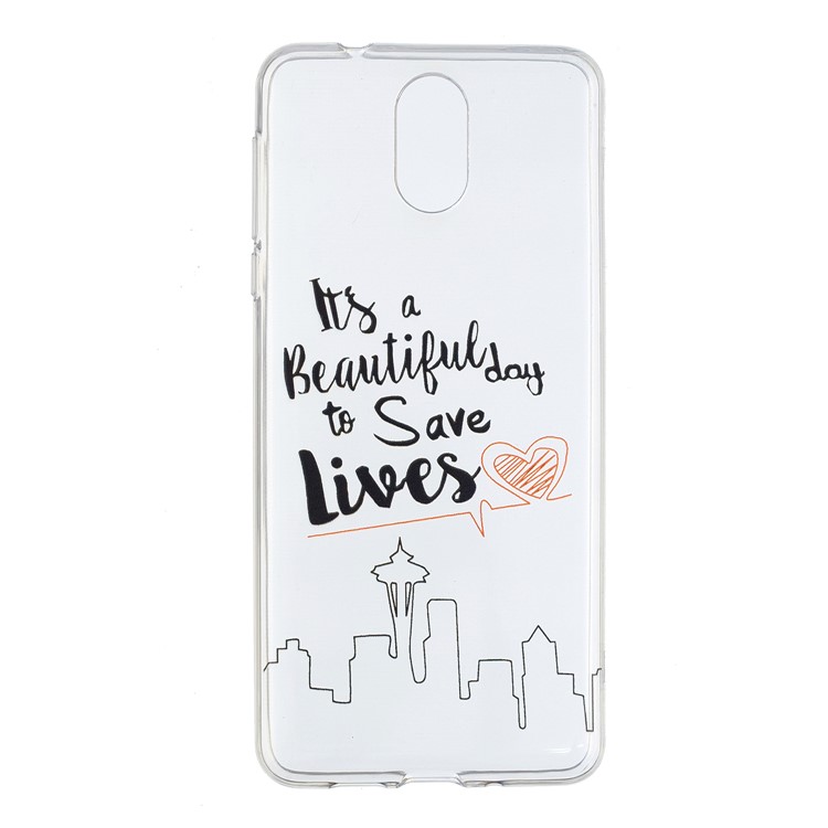 Pattern Printing TPU Back Case for Nokia 3.1 - Life Quote-1