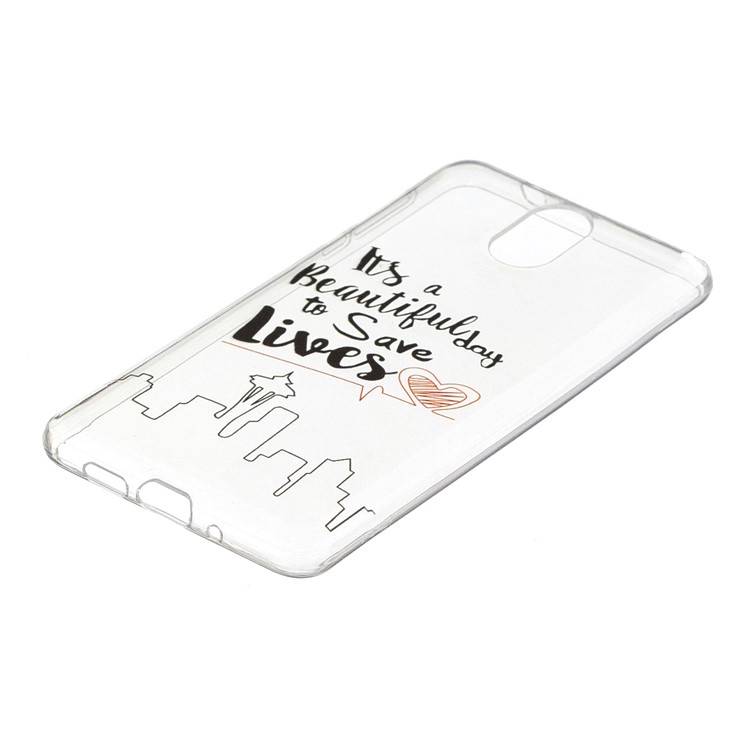 Pattern Printing TPU Back Case for Nokia 3.1 - Life Quote-2