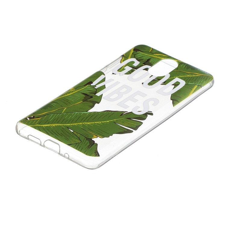 Pattern Printing TPU Cover Case for Nokia 3.1 - Green Leaves-2