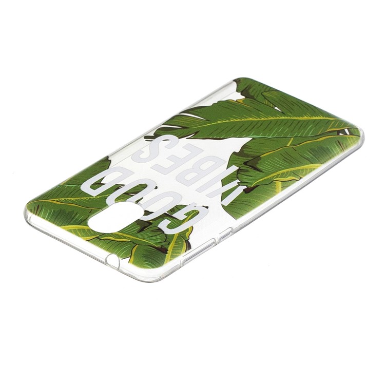 Pattern Printing TPU Cover Case for Nokia 3.1 - Green Leaves-3