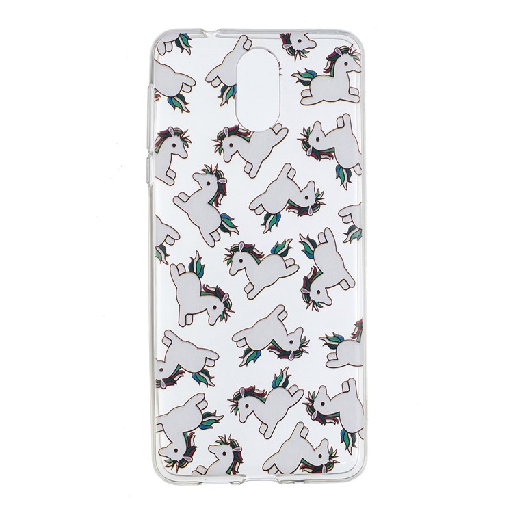 Pattern Printing TPU Phone Shell for Nokia 3.1 - Adorable Unicorns-1