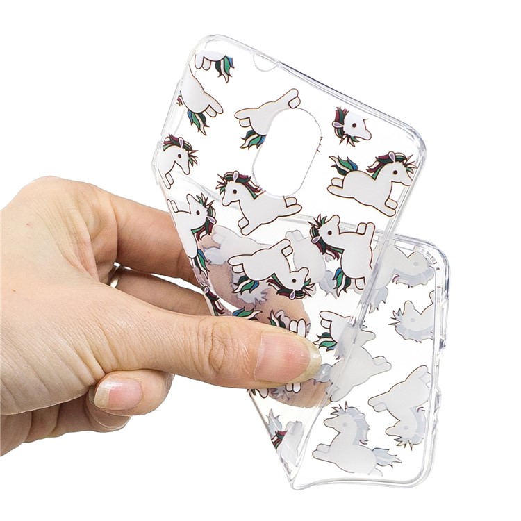 Pattern Printing TPU Phone Shell for Nokia 3.1 - Adorable Unicorns-4