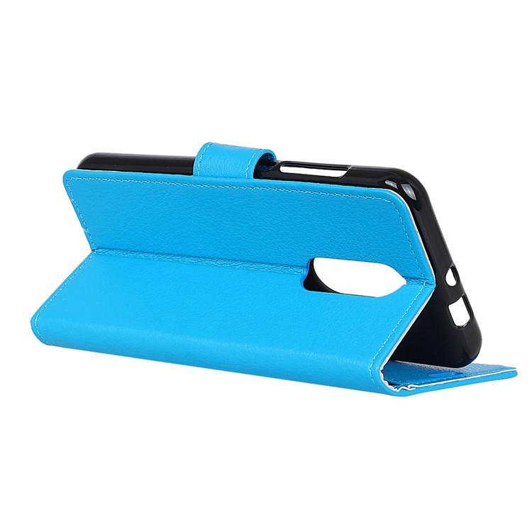 Litchi Texture Wallet PU Leather Magnetic Case with Stand for Nokia 7.1 - Blue-6