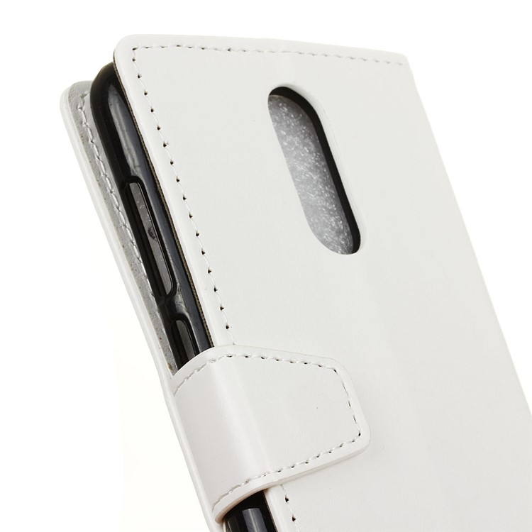 Portefeuille De Texture De Cheval Fou Couverture En Cuir Pour Nokia 7.1 - Blanc-4