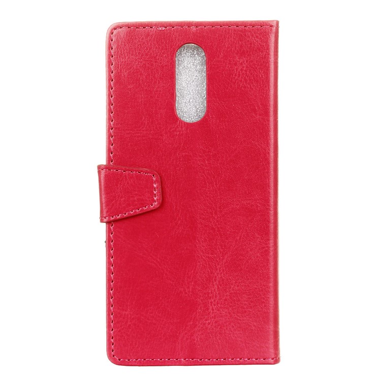 Crazy Horse Texture Wallet Stand Leather Casing for Nokia 7.1 - Rose-4