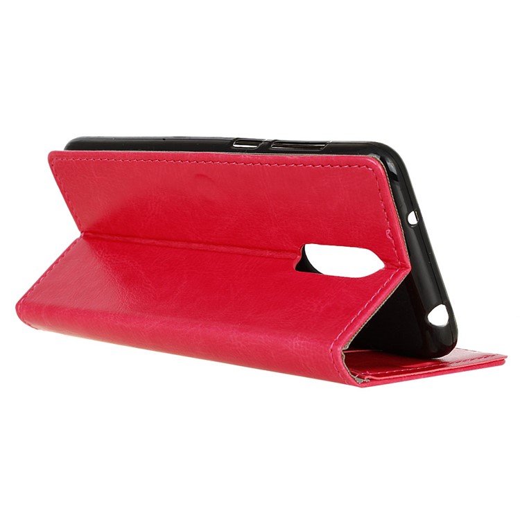 Crazy Horse Texture Wallet Stand Leather Casing for Nokia 7.1 - Rose-5