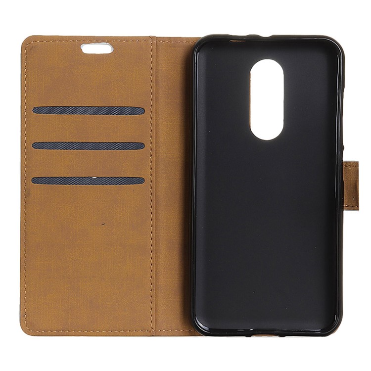 PU Leather Folio Flip Wallet Phone Cover for Nokia 7.1 - Black-6
