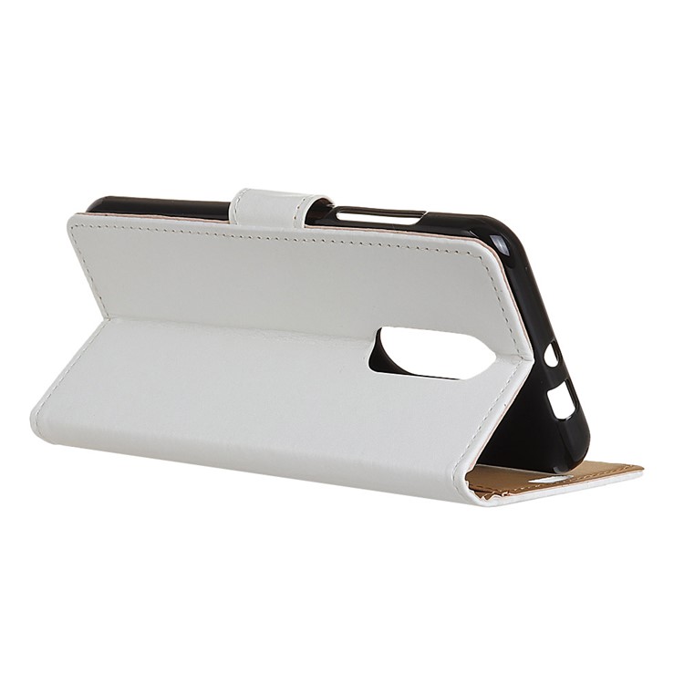 PU Leather Wallet Flip Stand Phone Shell for Nokia 7.1 - White-4
