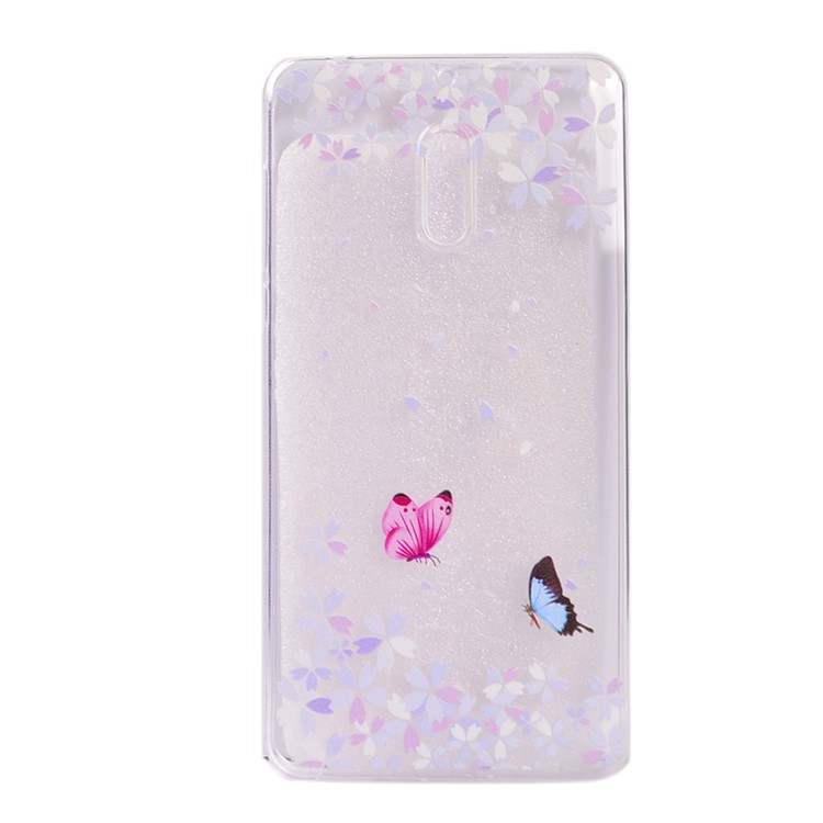 Pattern Printing TPU Case Accessory for Nokia 6 - Butterflies and Flowers-1