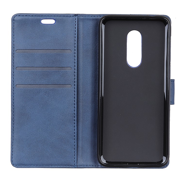 For Nokia 7.1 Matte PU Leather Wallet Magnetic Protective Cover Case - Blue-7