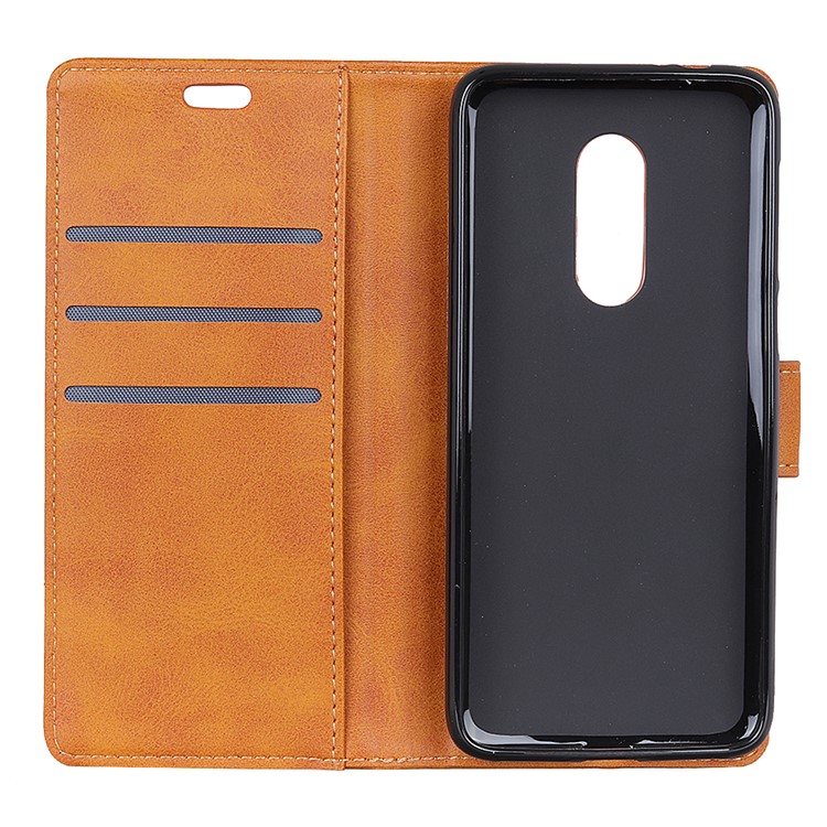 For Nokia 7.1 Matte PU Leather Wallet Magnetic Protective Shell Case - Brown-7
