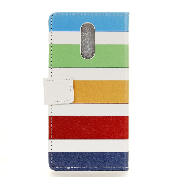 Pattern Printing Wallet Stand Leather Case Accessory for Nokia 7.1 - Colorized Stripes-3
