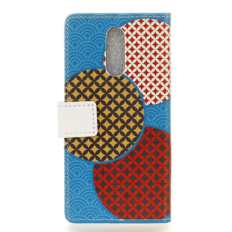 Pattern Printing Wallet Stand Leather Cellphone Cover Case for Nokia 7.1 - Seamless Circles-2