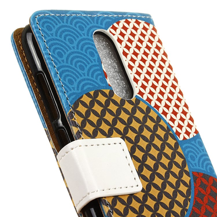 Pattern Printing Wallet Stand Leather Cellphone Cover Case for Nokia 7.1 - Seamless Circles-3