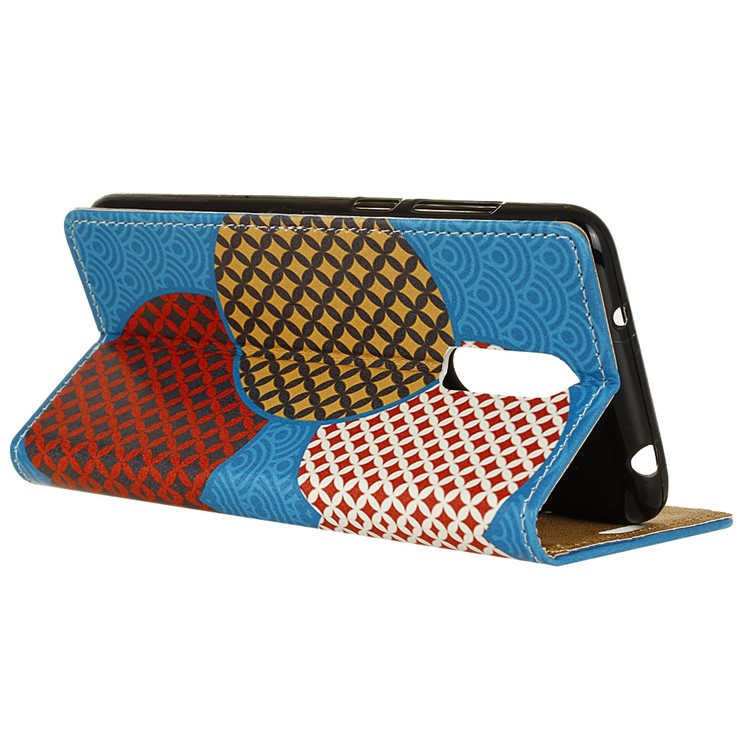 Pattern Printing Wallet Stand Leather Cellphone Cover Case for Nokia 7.1 - Seamless Circles-4