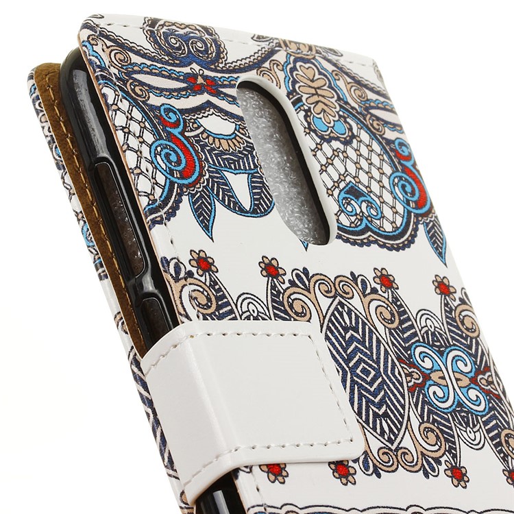 Pattern Printing Wallet Stand Leather Protector Case for Nokia 7.1 - Arabic Floral Pattern-3