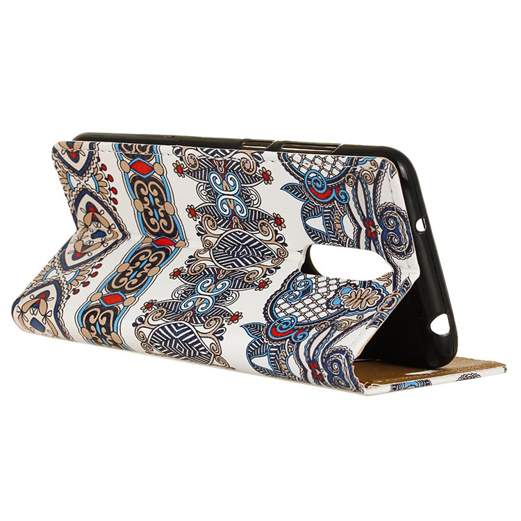 Pattern Printing Wallet Stand Leather Protector Case for Nokia 7.1 - Arabic Floral Pattern-4