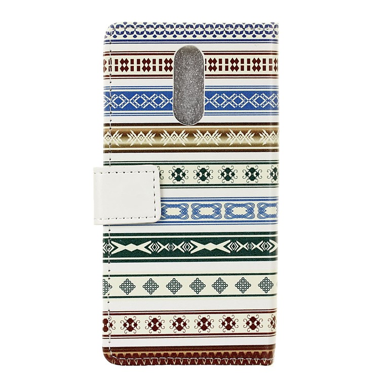 Pattern Printing Wallet Stand Leather Flip Cover Shell for Nokia 7.1 - Ethnic Style Pattern-2