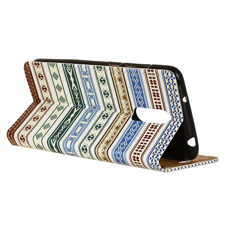 Pattern Printing Wallet Stand Leather Flip Cover Shell for Nokia 7.1 - Ethnic Style Pattern-6