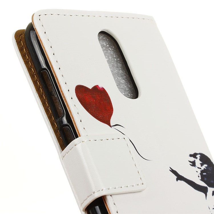 Pattern Printing Wallet Stand Leather Mobile Cover for Nokia 7.1 - Girl Releasing Balloon-3