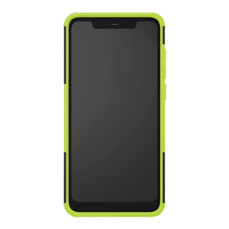 Cool Tyre PC + TPU Hybrid Kickstand Cell Phone Case for Nokia X5 / 5.1 Plus - Green-6