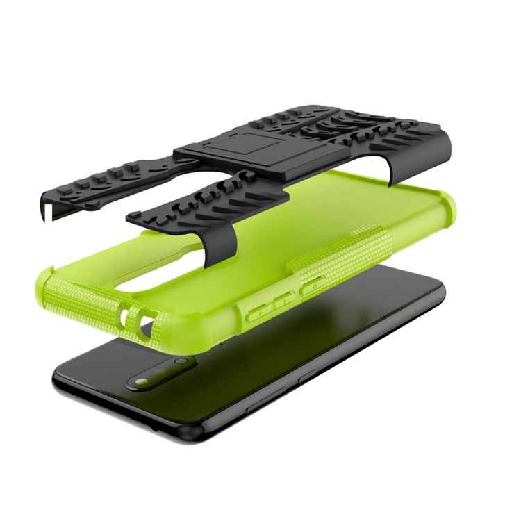 Cool Tyre PC + TPU Hybrid Kickstand Cell Phone Case for Nokia X5 / 5.1 Plus - Green-7