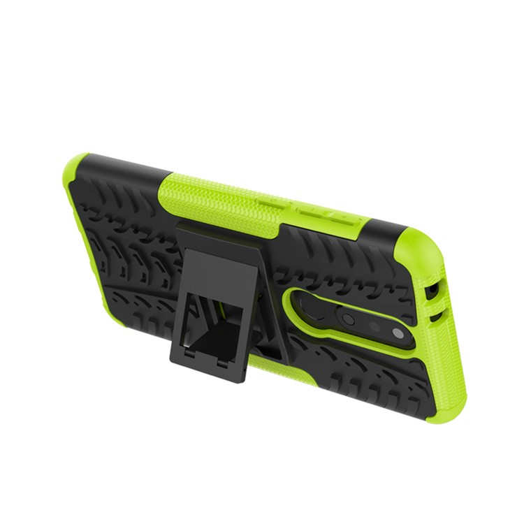 Cool Tyre PC + TPU Hybrid Kickstand Cell Phone Case for Nokia X5 / 5.1 Plus - Green-8