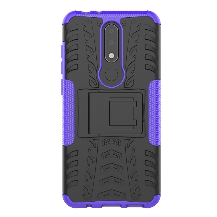 Cool Tyre PC + TPU Hybrid Kickstand Protection Casing for Nokia X5 / 5.1 Plus - Purple-4