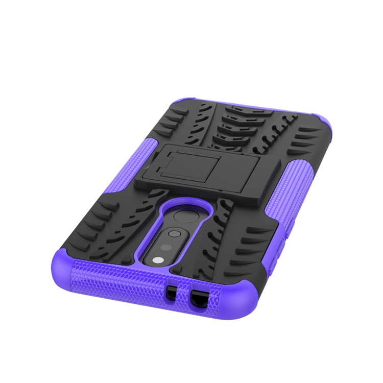 Cool Tyre PC + TPU Hybrid Kickstand Protection Casing for Nokia X5 / 5.1 Plus - Purple-5