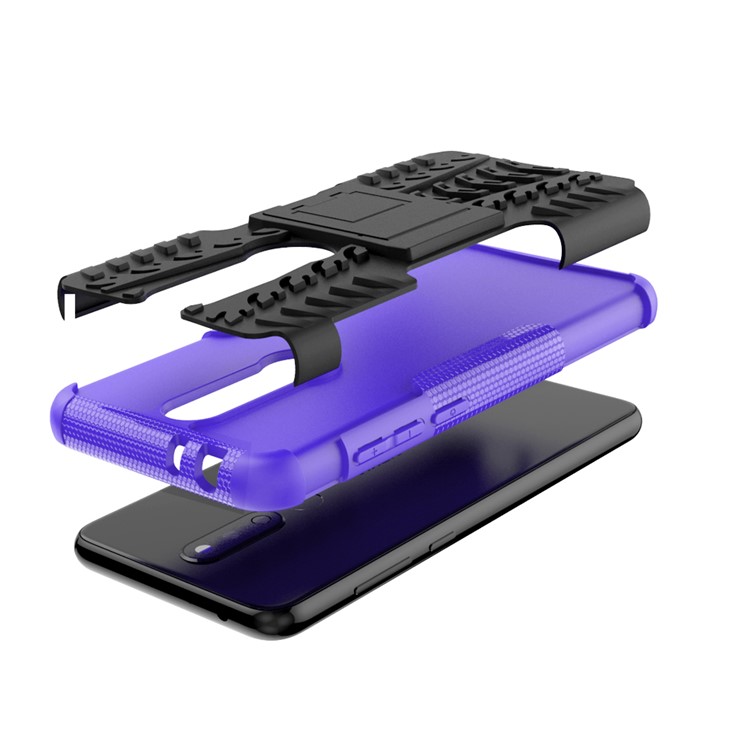 Cool Tyre PC + TPU Hybrid Kickstand Protection Casing for Nokia X5 / 5.1 Plus - Purple-7