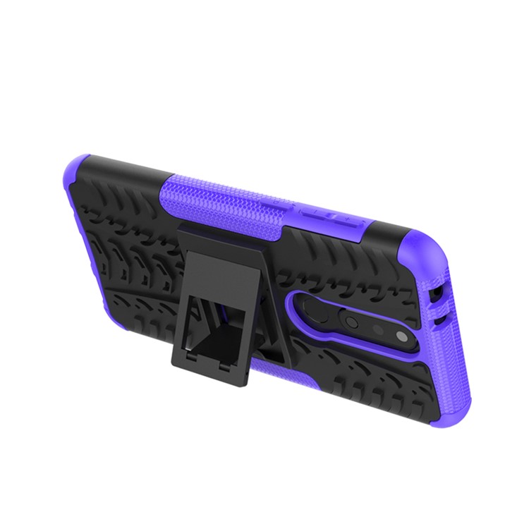 Cool Tyre PC + TPU Hybrid Kickstand Protection Casing for Nokia X5 / 5.1 Plus - Purple-8