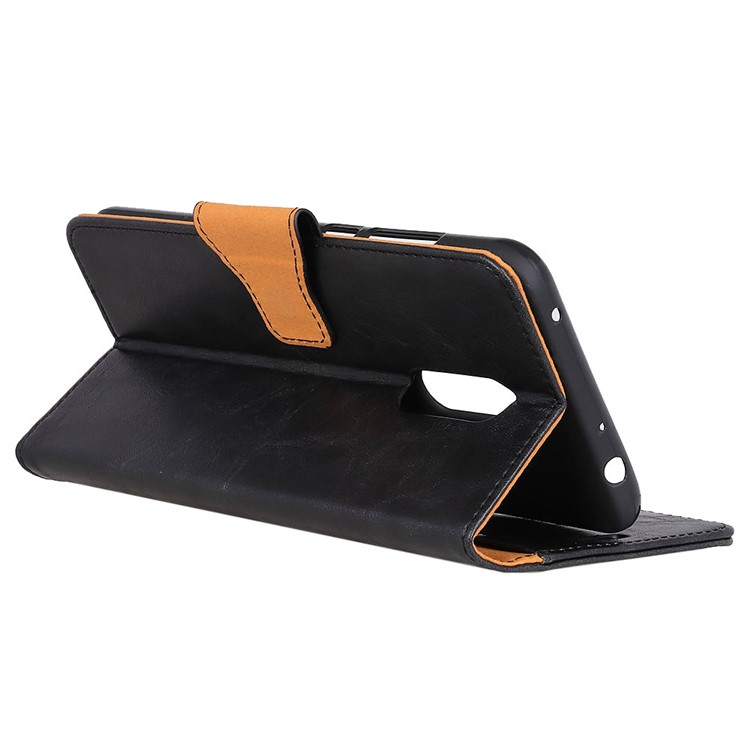 Crazy Horse Magnetic Stand Wallet Split Leather Protective Case for Nokia 7.1 - Black-7
