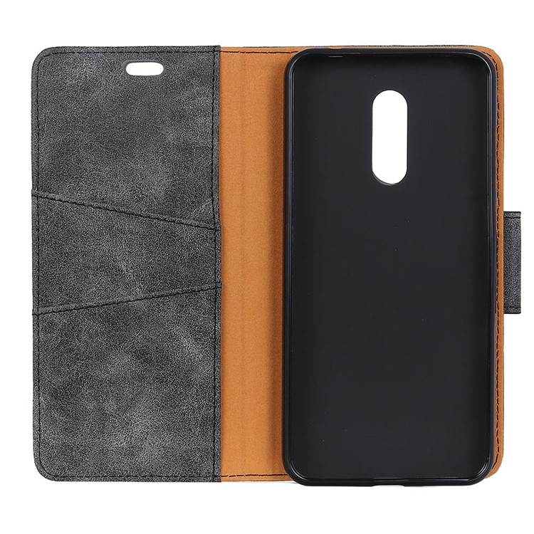 Vintage Style Split Leather Stand Magnetic Wallet Case for Nokia 7.1 - Grey-5