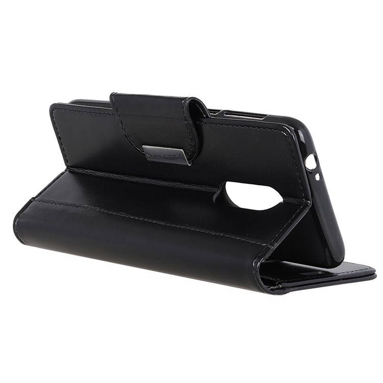 PU Leather Case for Nokia 7.1 3 Card Slots All Round Protection Leather Case - Black-8