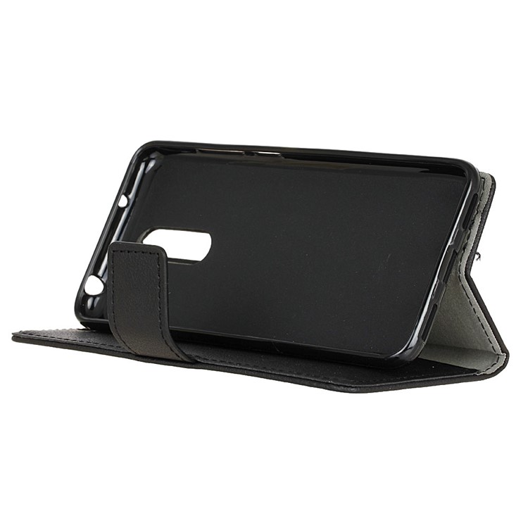 Flip PU Leather Wallet Phone Case with Stand for Nokia 7.1 plus / Nokia X7 - Black-7