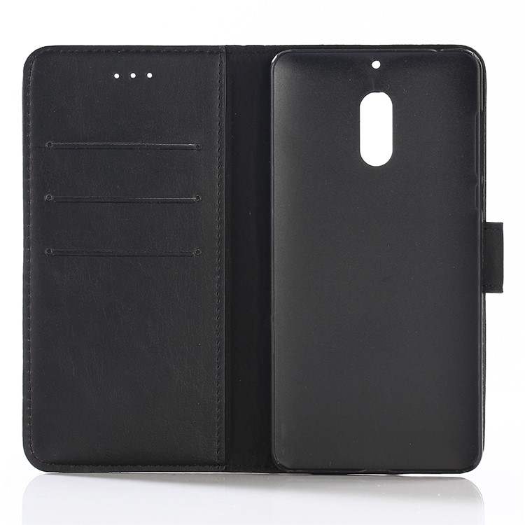 Retro Style Crazy Horse PU Leather Card Holder Phone Case for Nokia 6 - Black-3