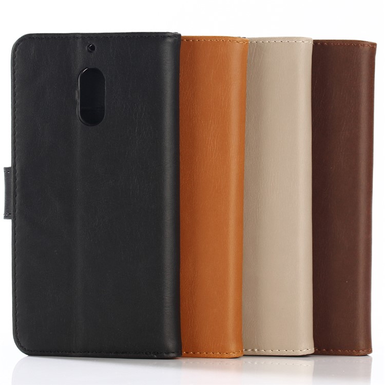 Retro Style Crazy Horse PU Leather Card Holder Phone Case for Nokia 6 - Black-6