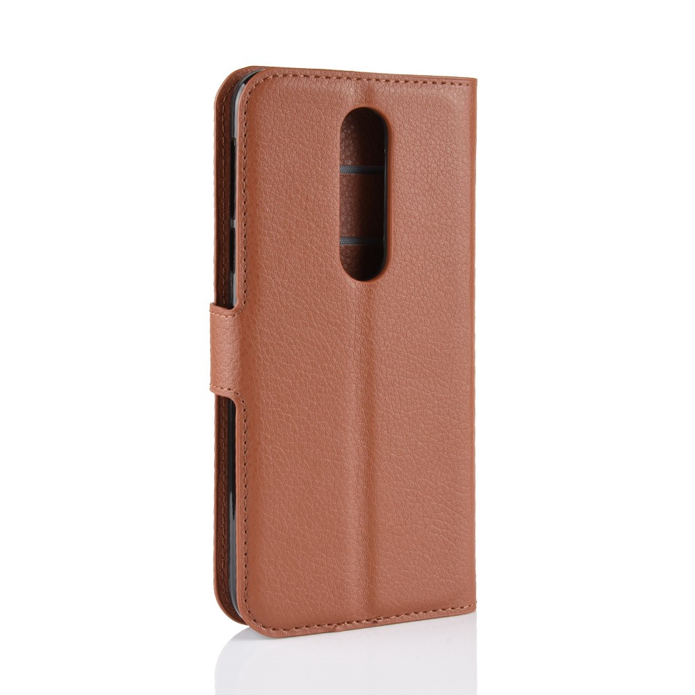 Litchi Skin PU Leather Magnetic Shell for Nokia 7.1 - Brown-6