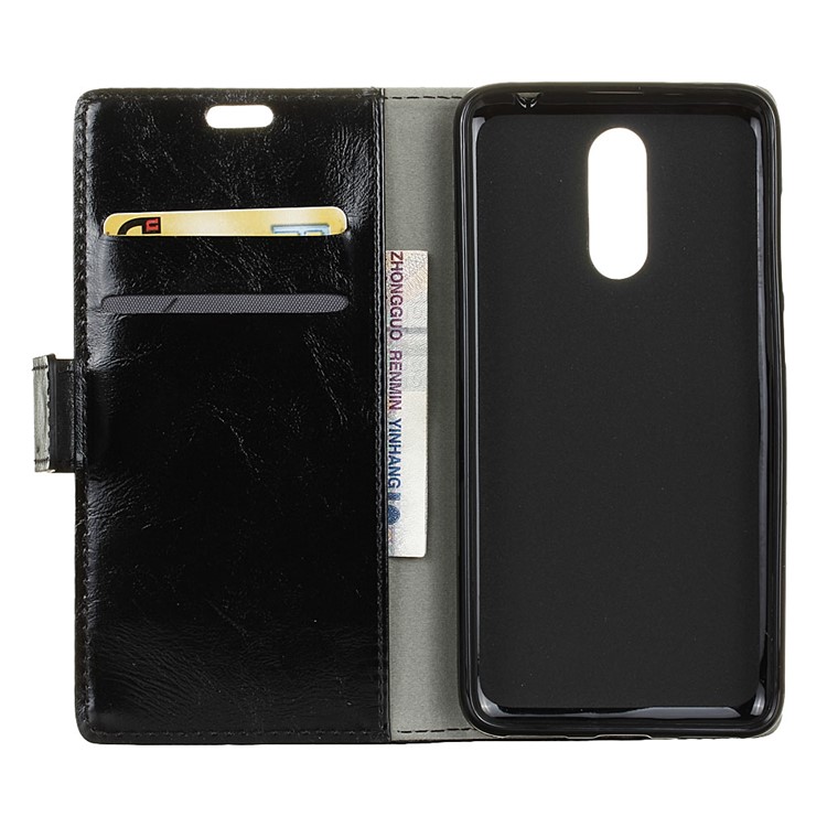 Crazy Horse Wallet Leather Stand Case for Nokia 3.1 Plus - Black-3