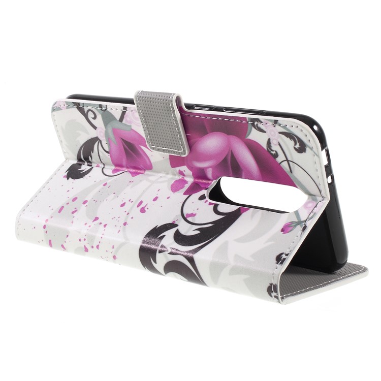 Carteira Estampada Estojo De Celular De Couro Para Nokia 5.1 Plus / X5 - Flor Roxa-5