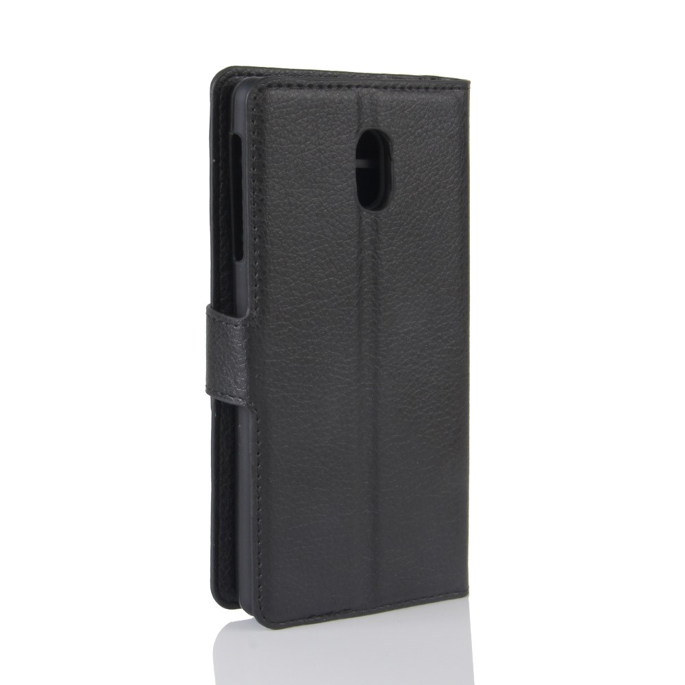 Lychee Skin Leather Wallet Case for Nokia 3 - Black-6