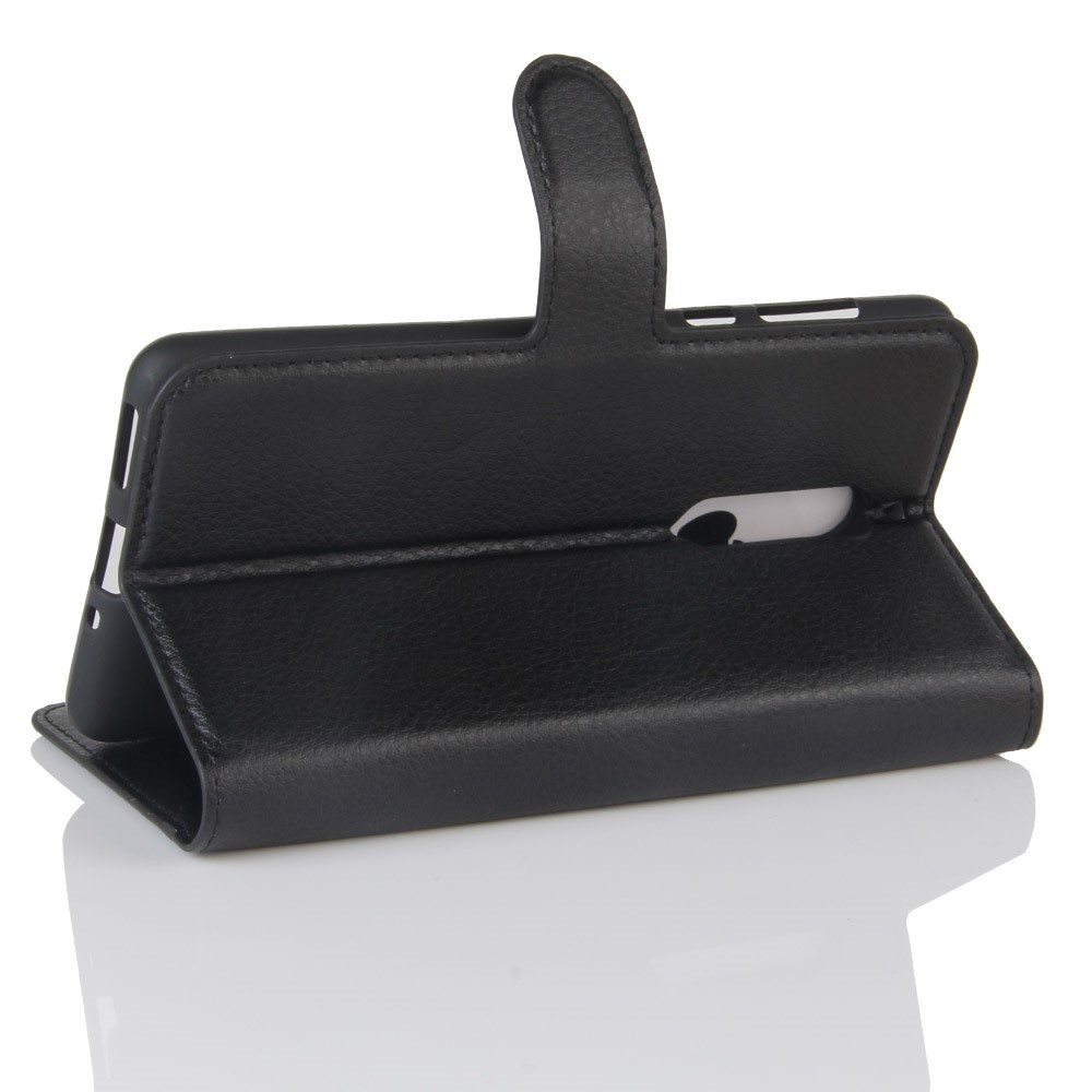Litchi Skin Wallet Leather Stand Case for Nokia 5 - Black-5